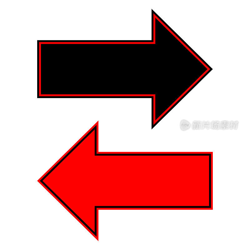 黑色红色箭头。成长图标志。经营理念。矢量插图。股票的形象。