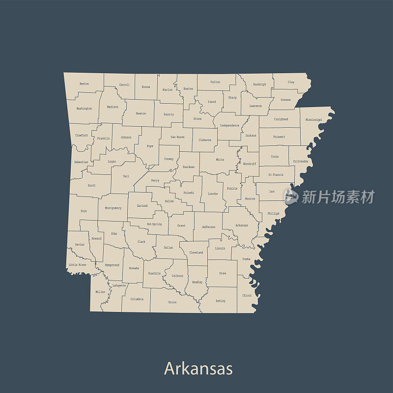 阿肯色州的地图
