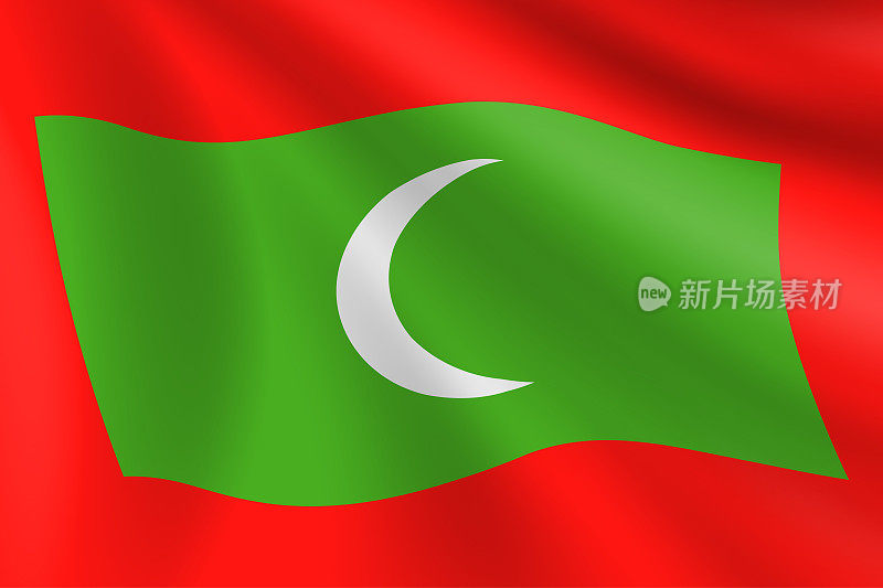 马尔代夫国旗。马尔代夫的国旗。矢量标志背景。股票插图
