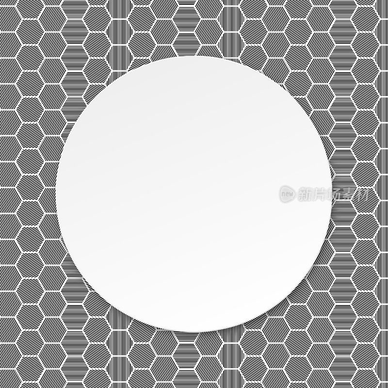 复制空间圆的条纹分离六边形背景图案的顶部