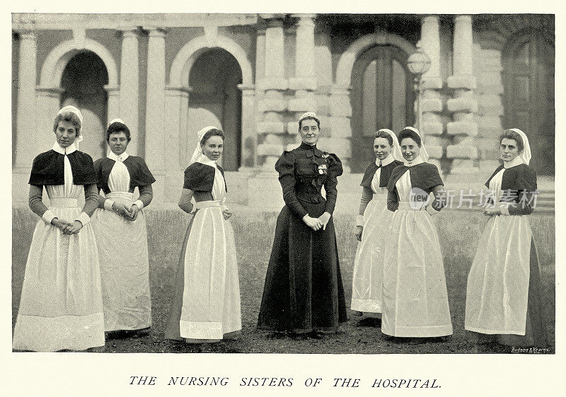 护士姐妹，护士，皇家维多利亚医院或内特利医院，护士，维多利亚保健，19世纪90年代，19世纪