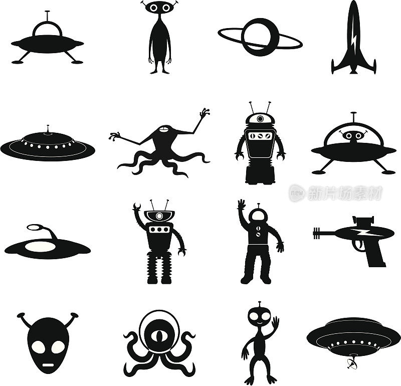外星人和UFO图标集