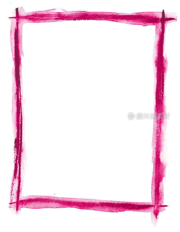 粉红色的水彩画框架