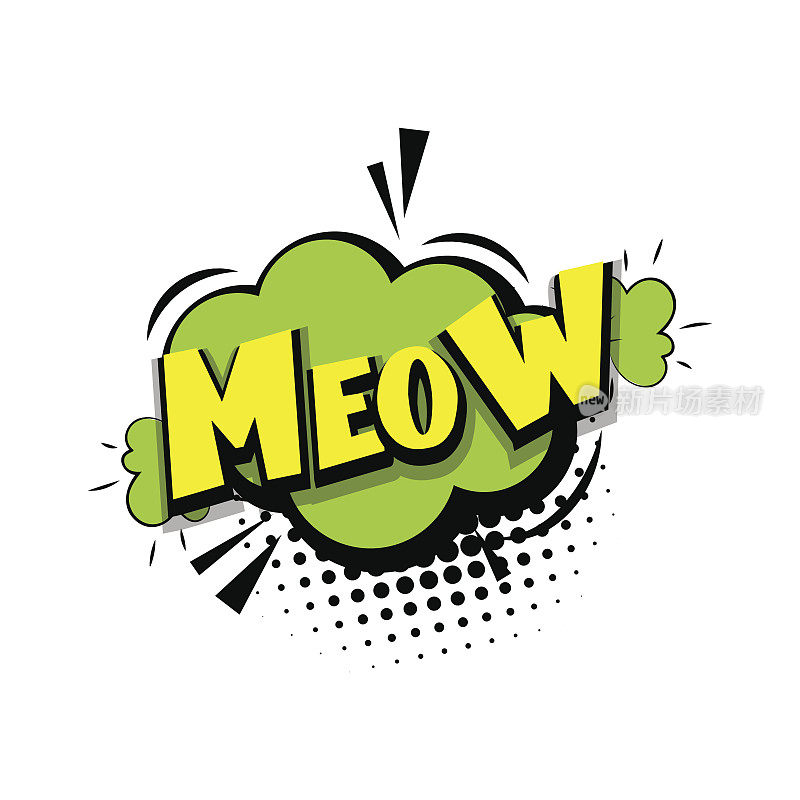 字母喵喵猫漫画文字流行艺术