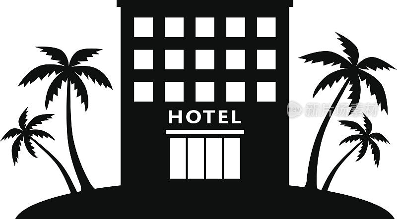 黑色酒店矢量图标