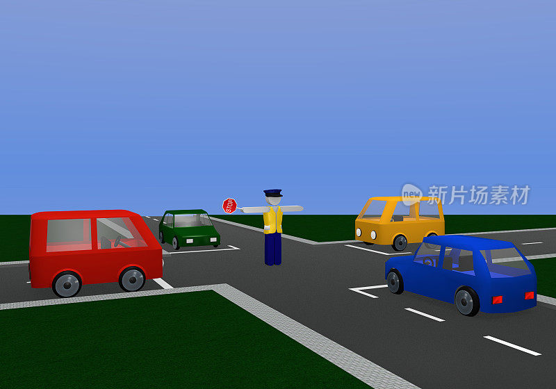 所有的车辆，包括十字路口和彩色车辆。