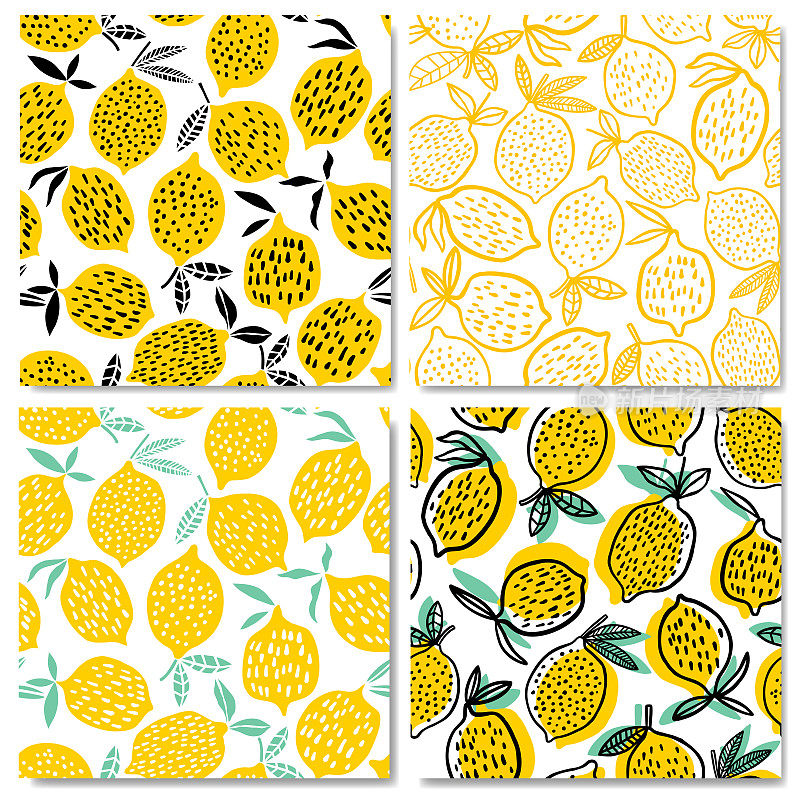 柠檬无缝模式矢量插图。夏季设计