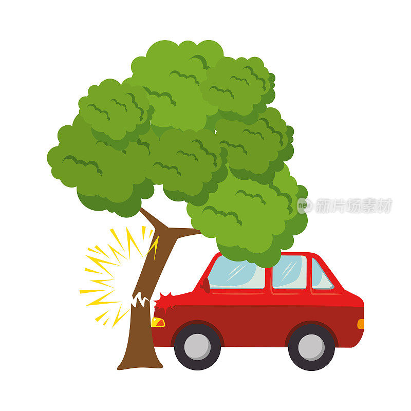 汽车与树相撞事故