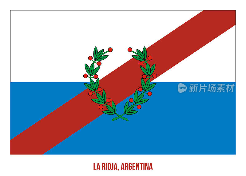 白色背景上的里奥哈旗矢量插图。阿根廷各省旗。