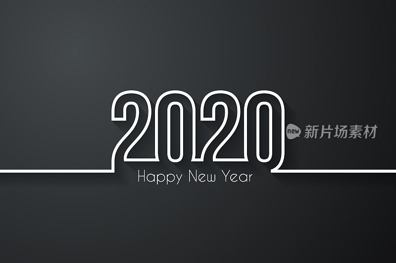 2020年新年快乐――黑色背景