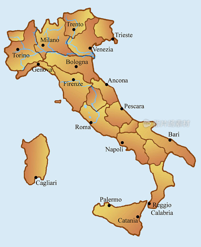 意大利的地图