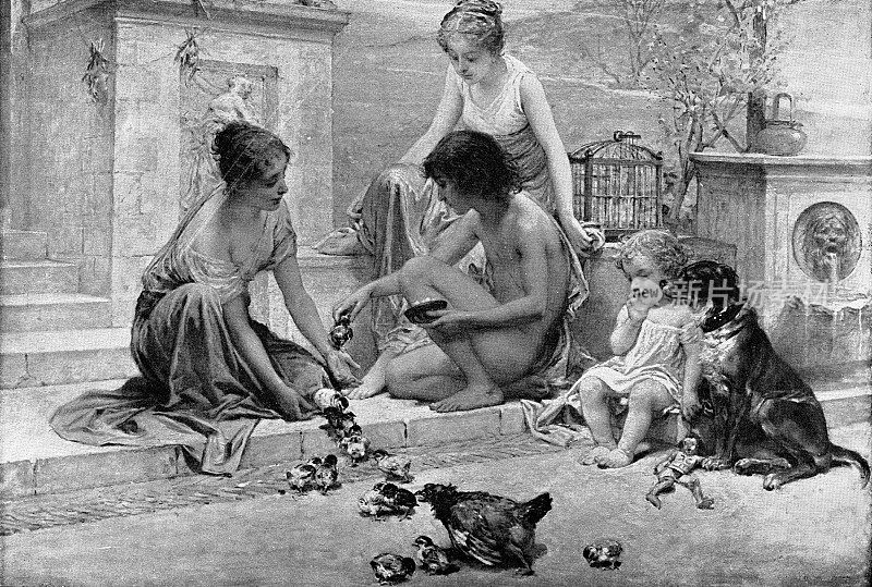 第欧根尼・美拉特的《带小鸡的孩子》――19世纪