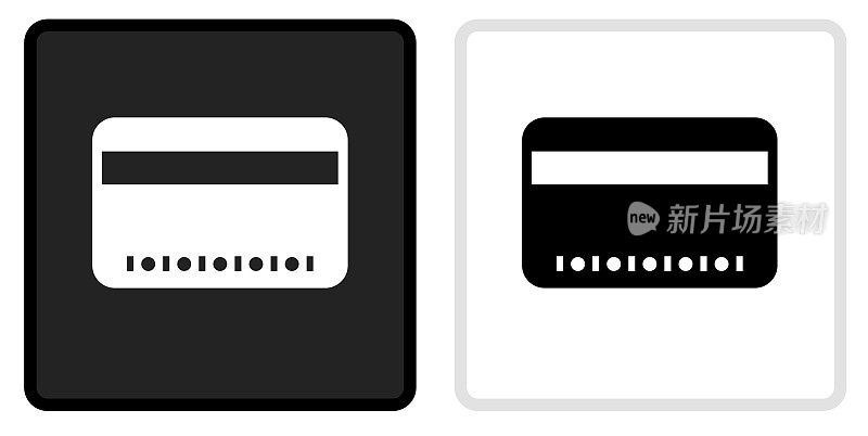信用卡图标上的黑色按钮与白色滚动