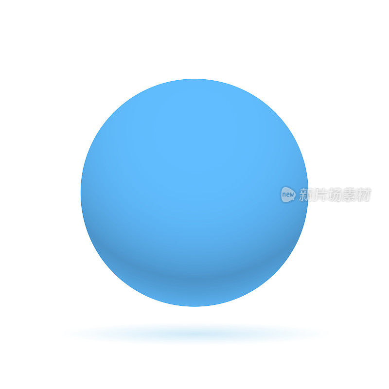 蓝色逼真的球孤立在白色的背景。