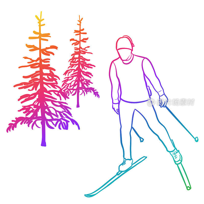越野滑雪彩虹