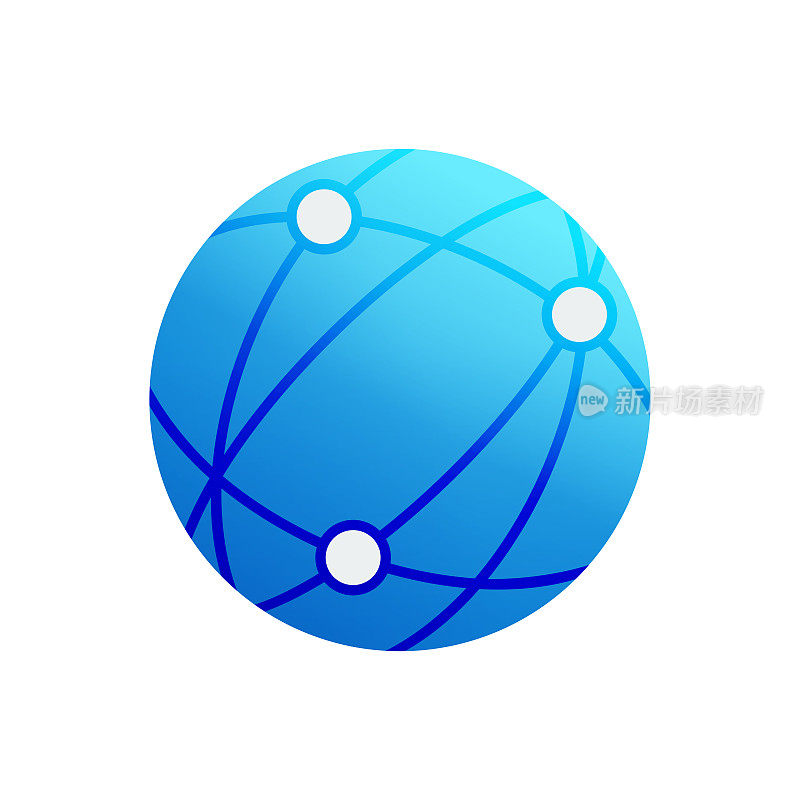 网络平面图标。平面设计矢量插图