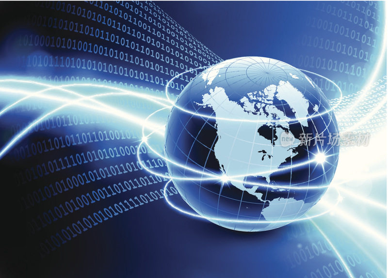 全球二进制码全球网络通信背景