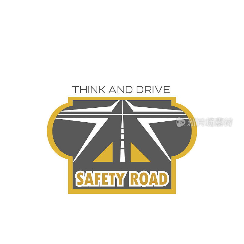 安全道路与公路十字路口隔离标志