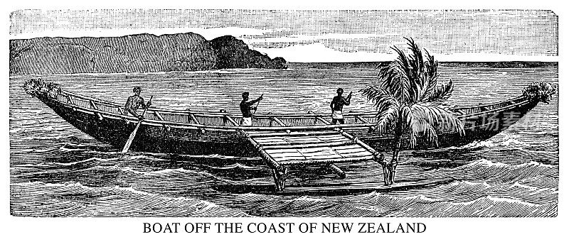新西兰海岸外的一艘船