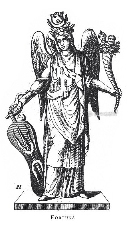 《福尔图纳，古希腊和罗马的宗教仪式和人物雕刻古董插图》，1851年出版