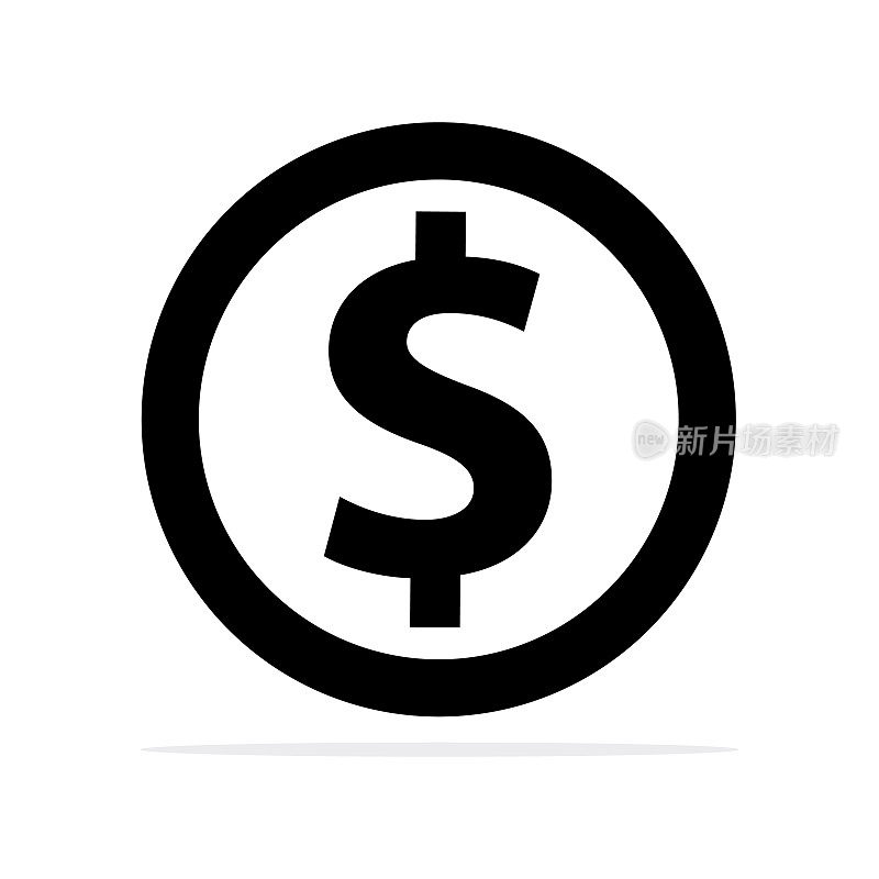 美元硬币图标。矢量概念插图设计。