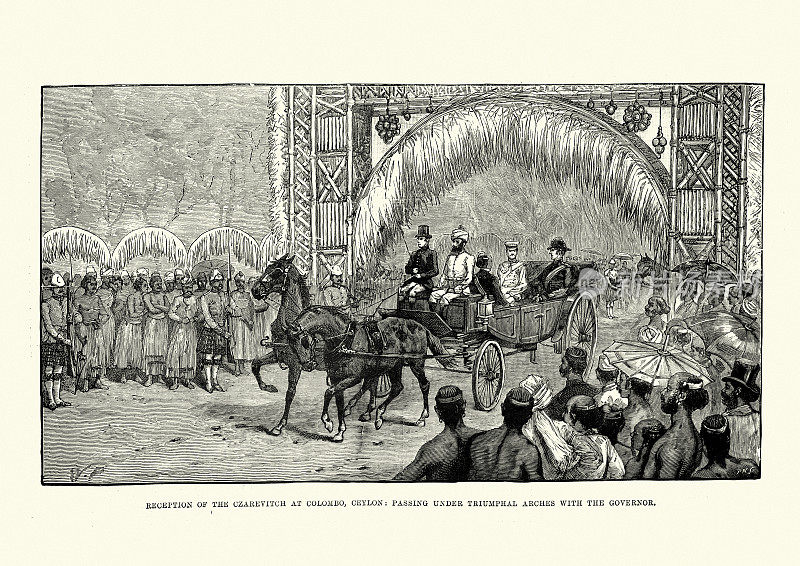 1891年在锡兰科伦坡接待沙皇
