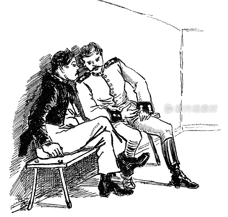 两个士兵在闲聊