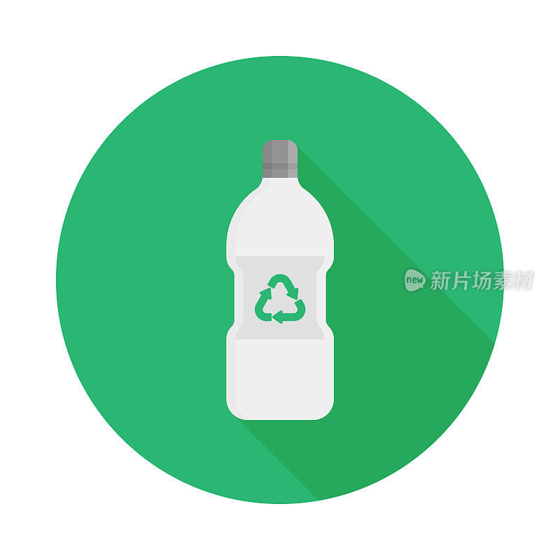 塑料回收平面图标。符号矢量插图平面设计