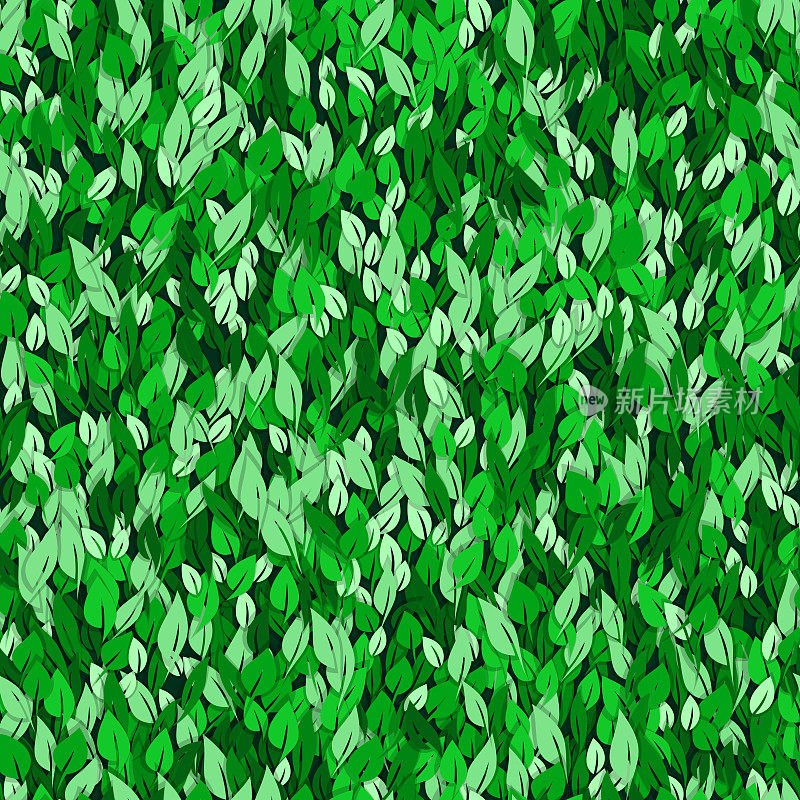 绿色手绘树叶无缝背景