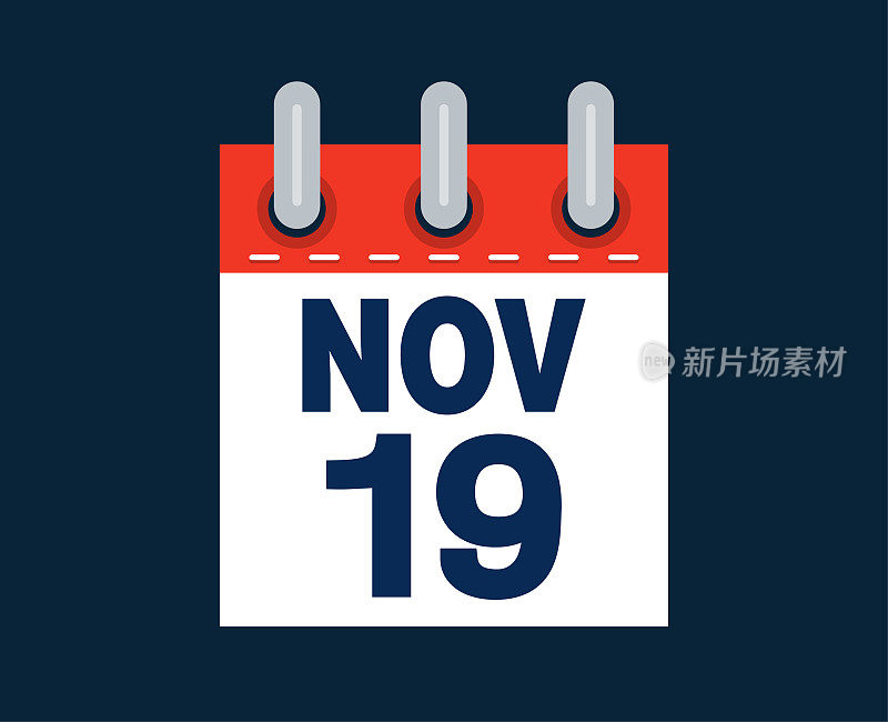 这个月的日历日期是11月19日