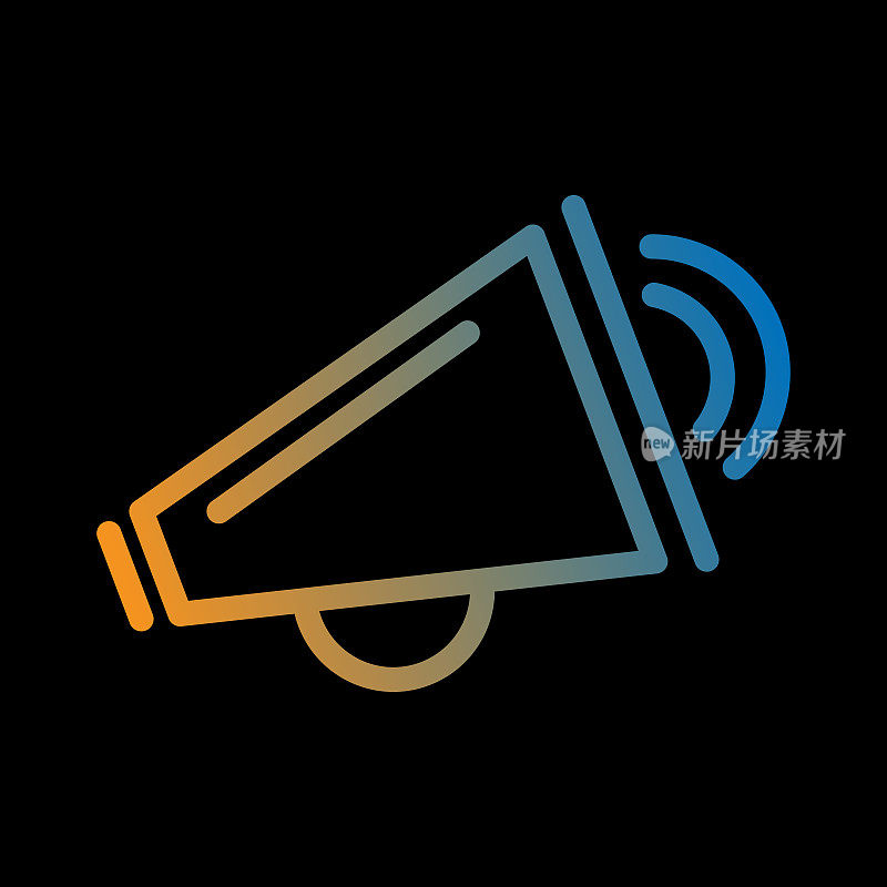 扩音器线图标,轮廓向量符号