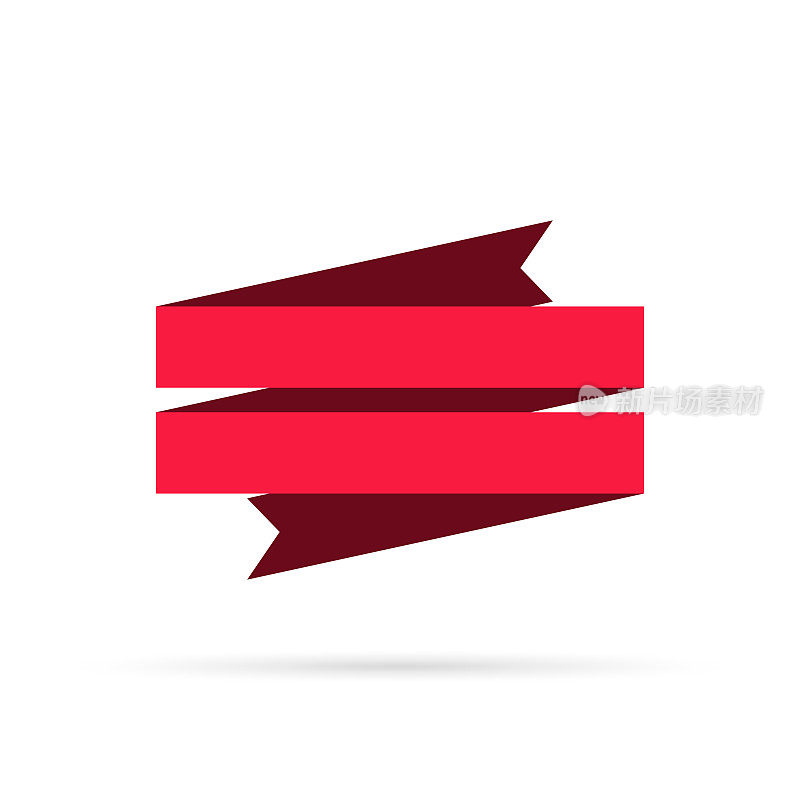 红色丝带孤立在白色背景-设计元素