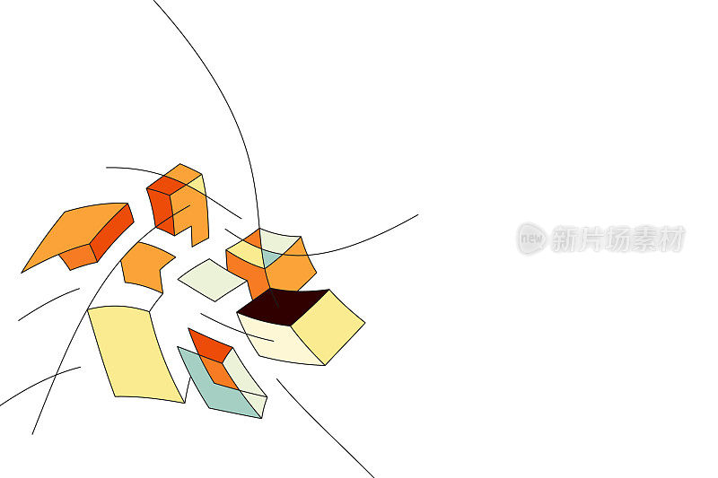 背景与等距透视形状和线