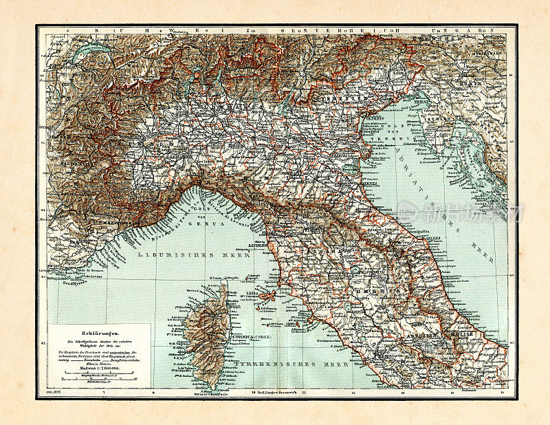 1898年的意大利古董地图