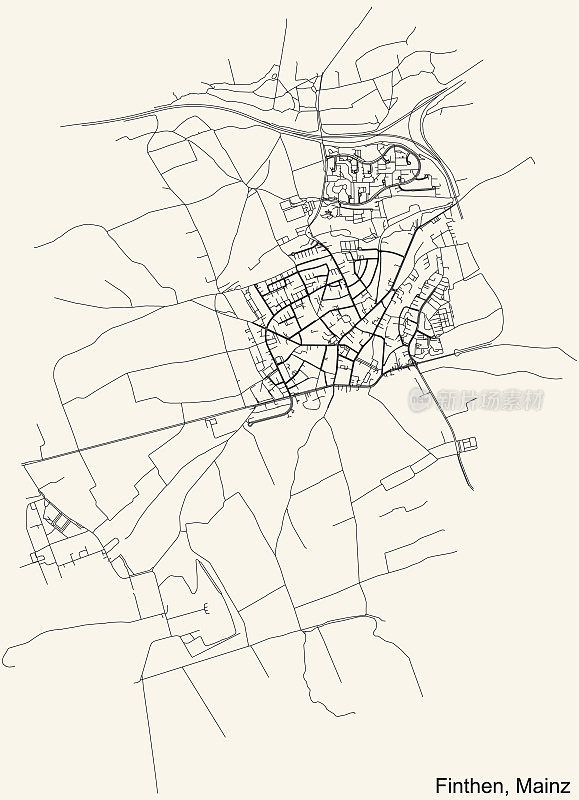 美因茨芬兰区街道地图