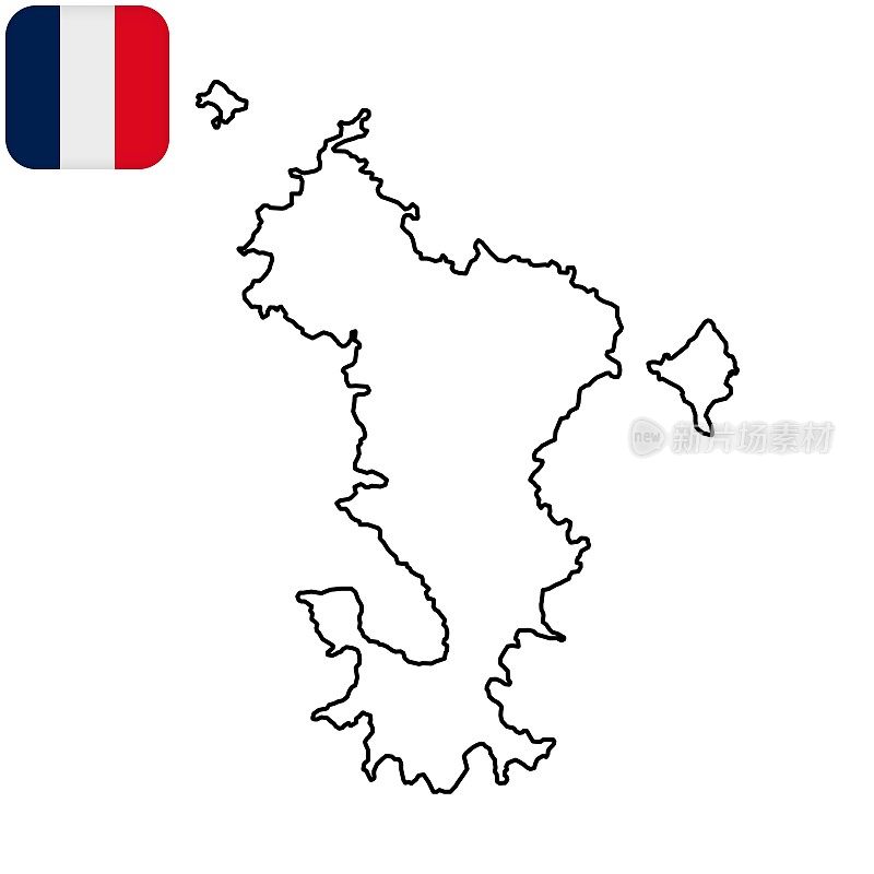 马约特岛群岛地图。法国的地区。矢量插图。