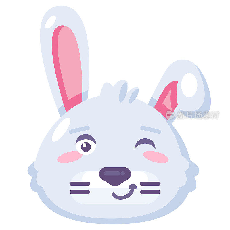 兔子眨眼可爱表情搞笑表情向量