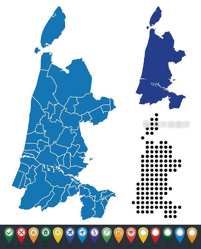 北荷兰省的地图