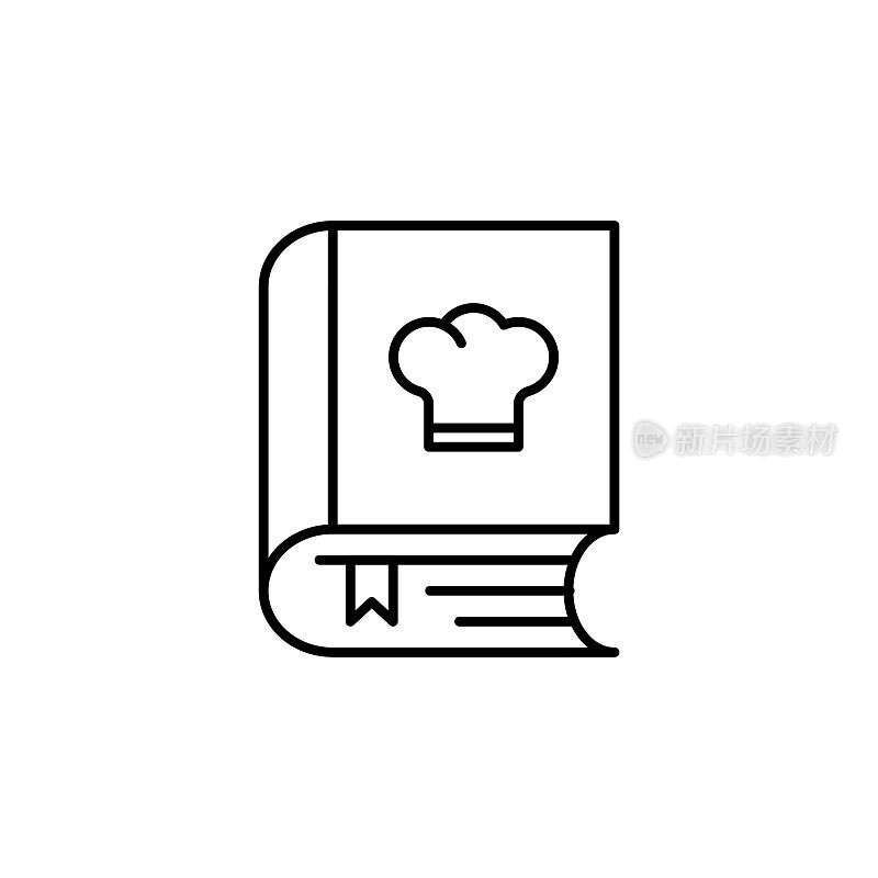 食谱线图标与可编辑的笔画。Icon适用于网页设计、移动应用、UI、UX和GUI设计。