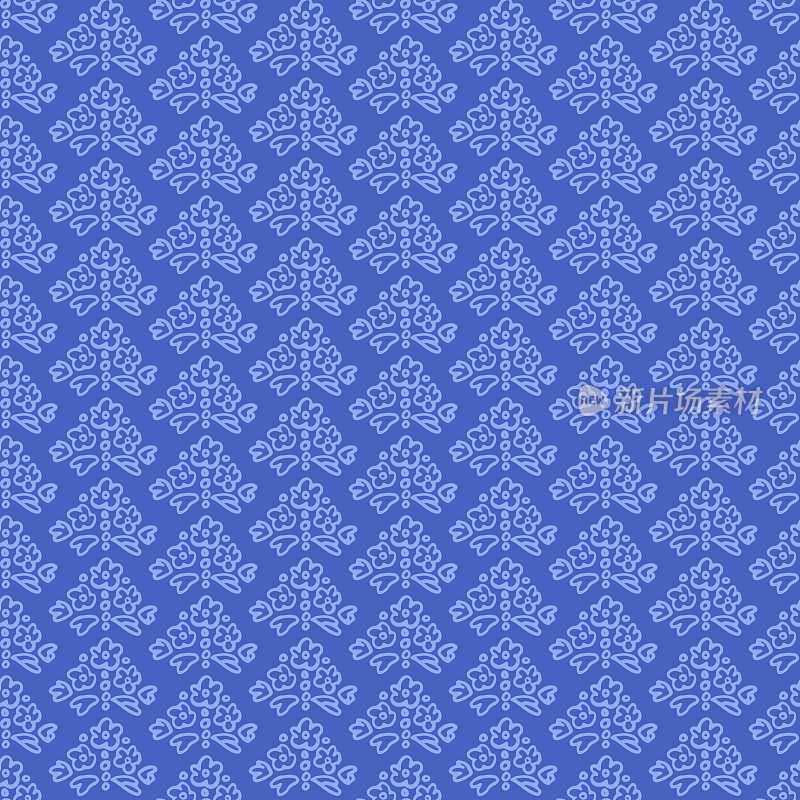 复古花涂鸦无缝图案