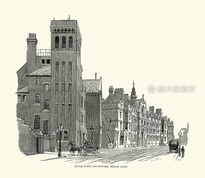 伦敦大都会消防队总部，南华桥路，维多利亚时代，19世纪80年代