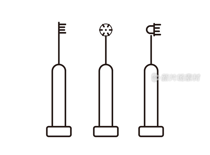 电子牙刷图标，矢量插图