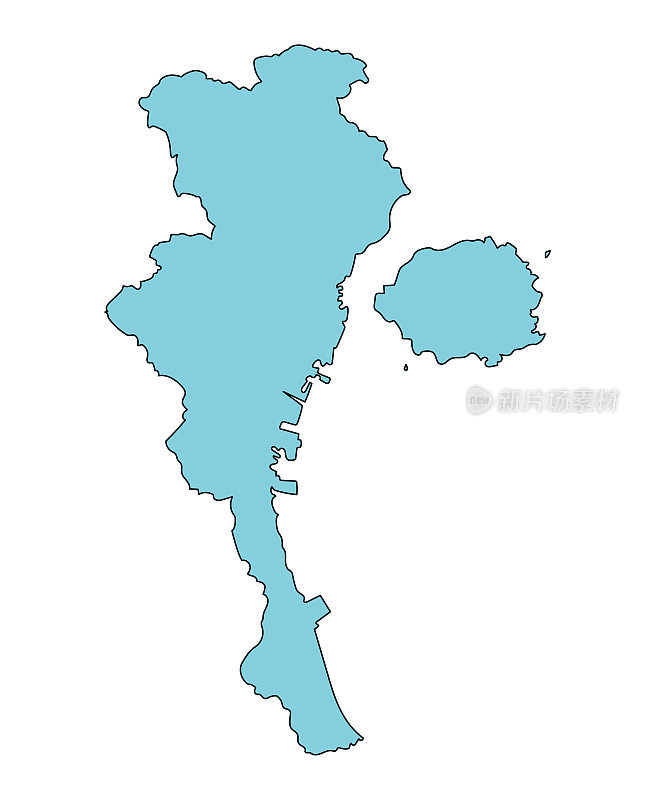 日本鹿儿岛县鹿儿岛市地图。