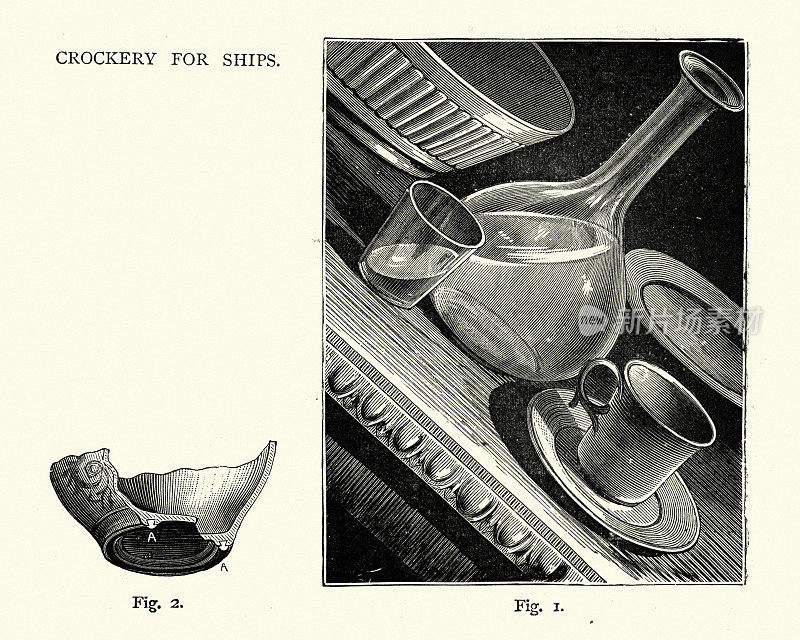 维多利亚时代船上用的防滑陶器，19世纪