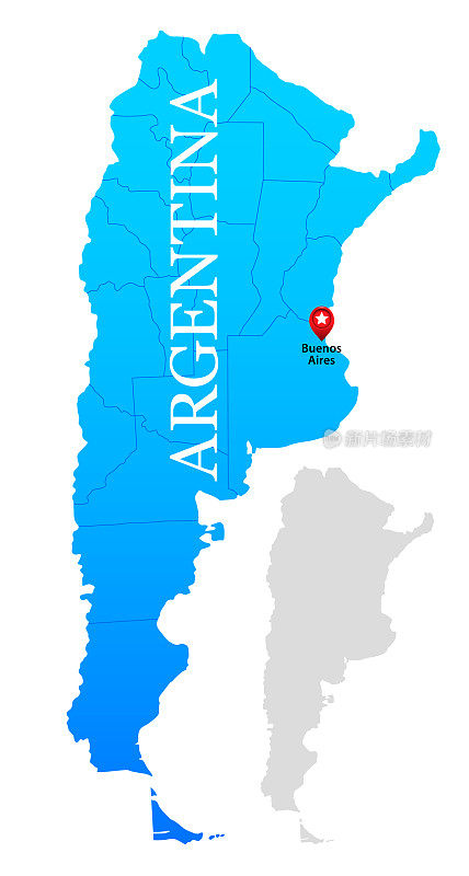 阿根廷蓝色地图与地区