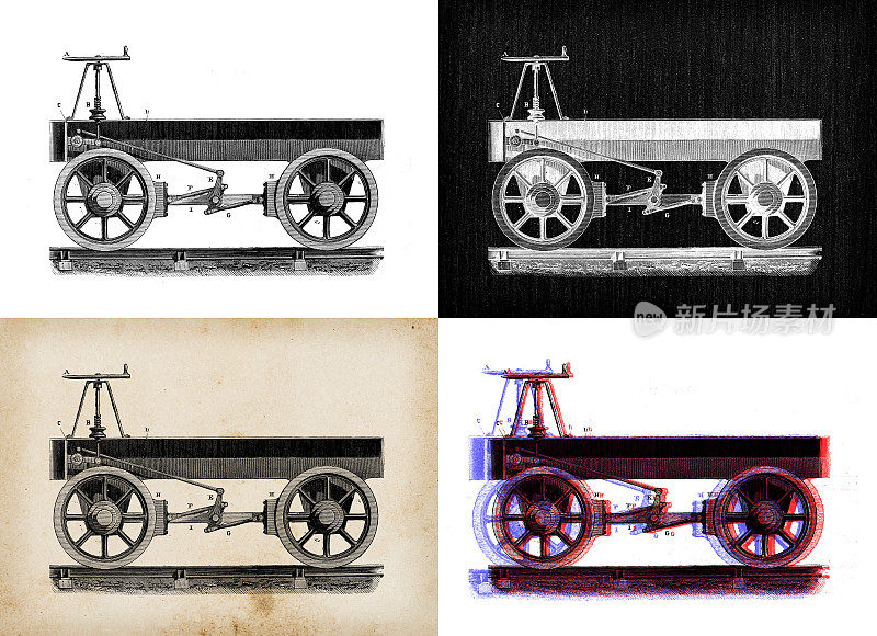 科学发现的古董插图:蒸汽动力