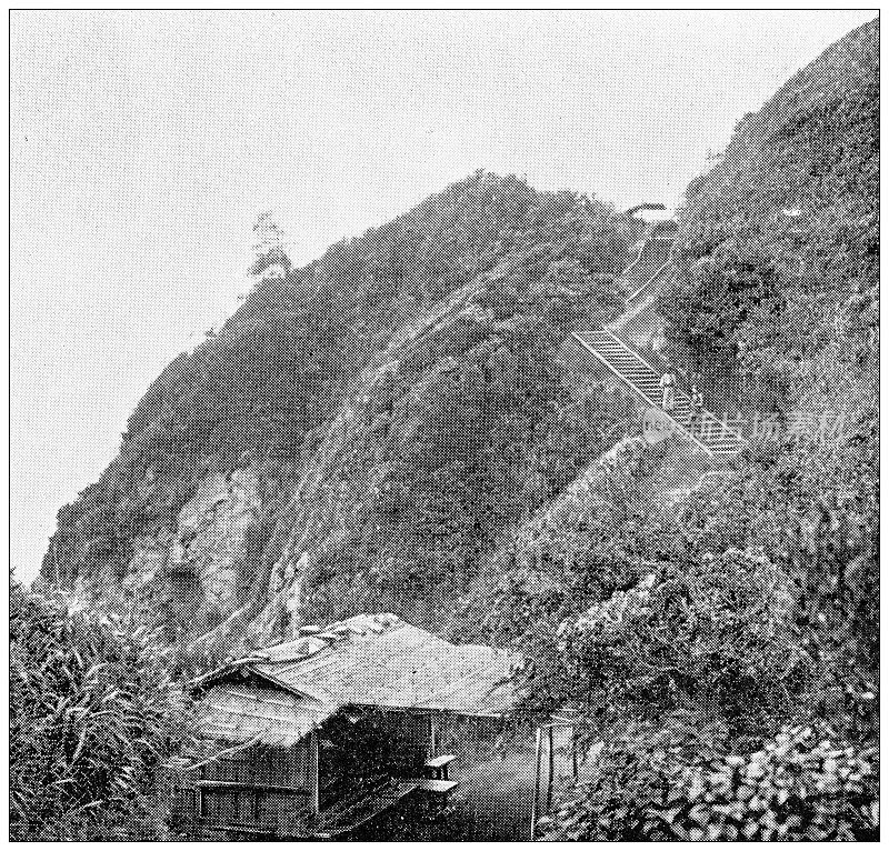 古老的日本旅行照片:雅各布的梯子，伊甸岛