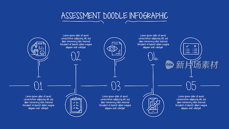评估概念向量线信息图形设计与图标。