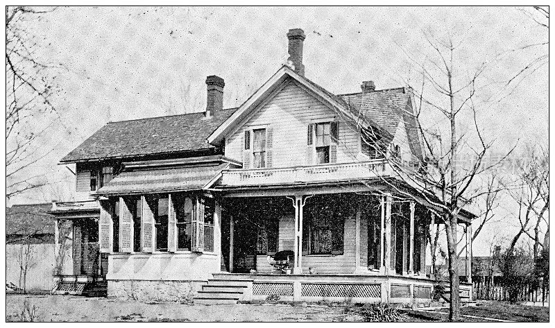 来自堪萨斯州劳伦斯的古董照片,1898年:住宅建筑外观