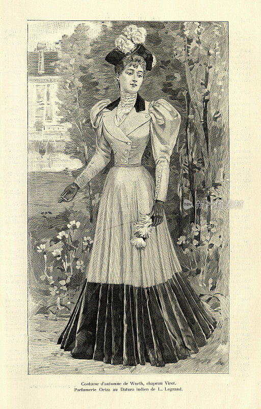 维多利亚女性时装，1890年代，秋季服装，19世纪Worth的秋季套装